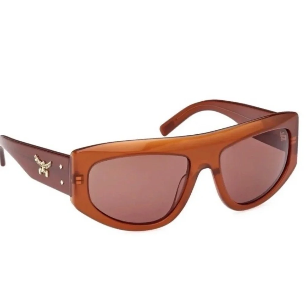 MCM Square Sunglasses with Gold Tone Logo Hardware, dust bag and pouch case NWT